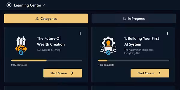 screenshot of the ai automation agency campus learning center