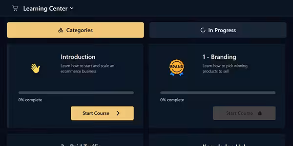 screenshot of the ecommerce campus learning center