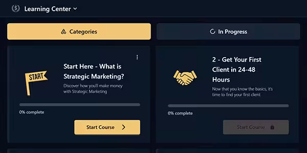 screenshot of the strategic marketing campus learning center